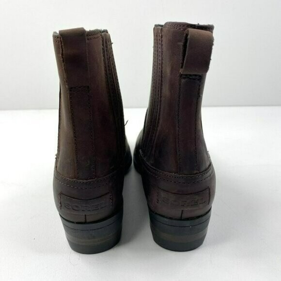 Sorel Boots Womens Size 7 Lolla Chelsea Ankle Booties Brown Leather Pull On - Picture 5 of 7